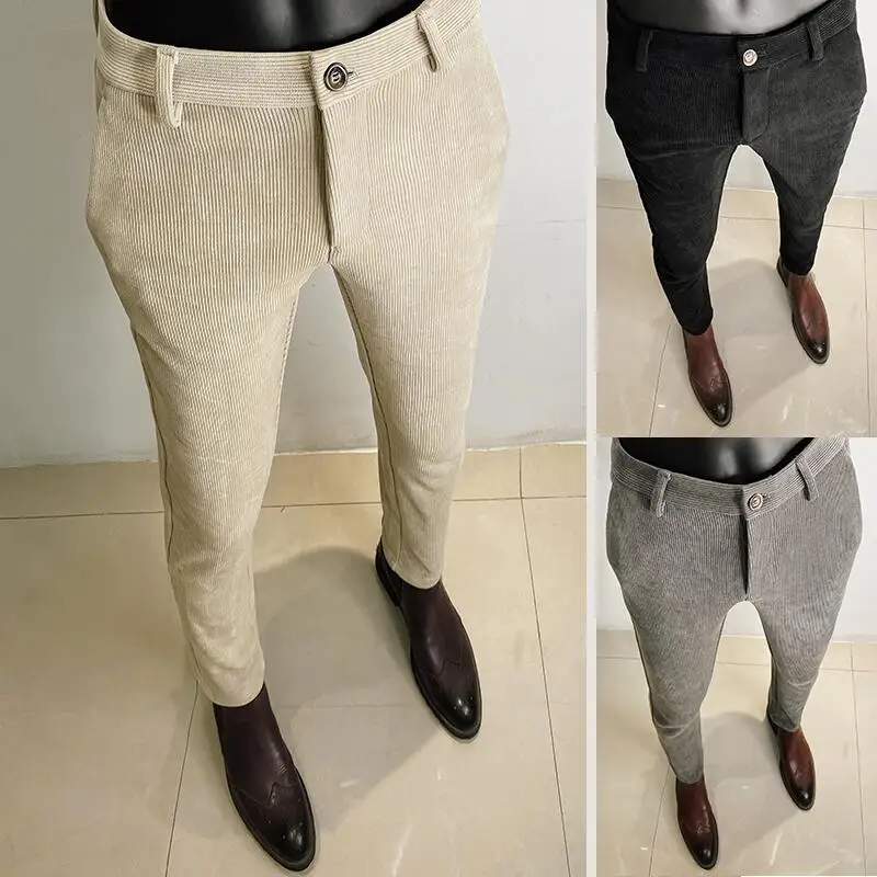 Men'S Formal Wear In Winter - Herbst Winter Verdickte Woolen Anzug Hose