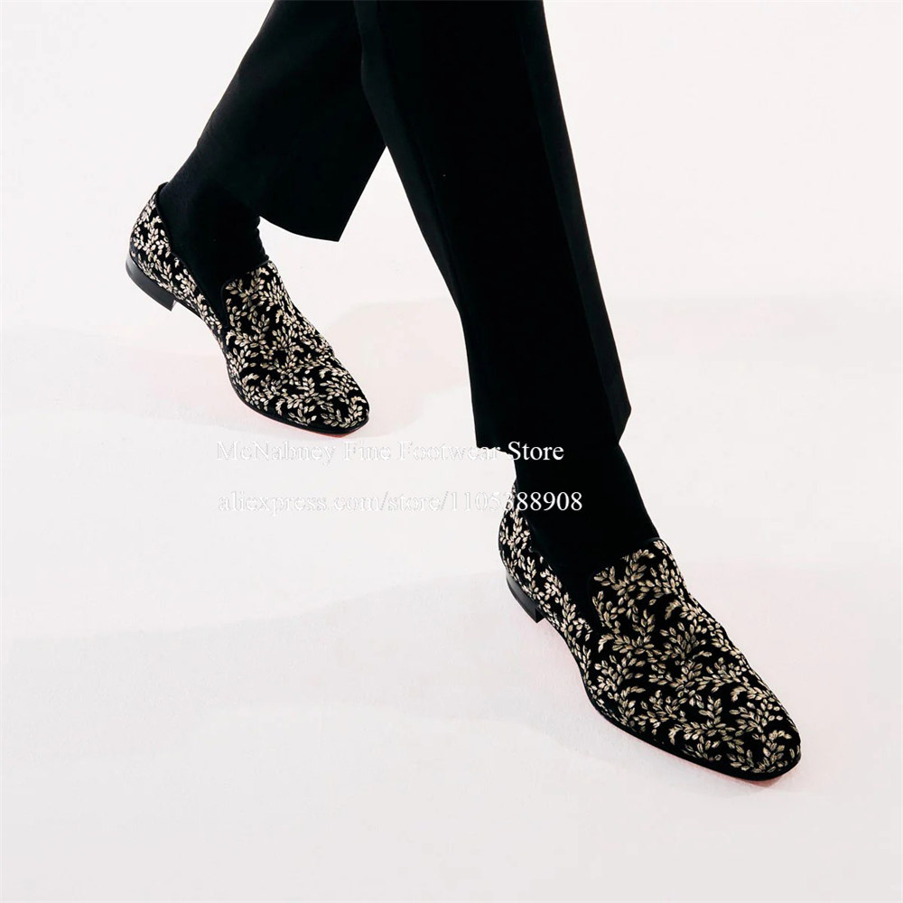 Men'S Formal Evening Wear - Schwarze Slipper aus Seidensamt für Herren,