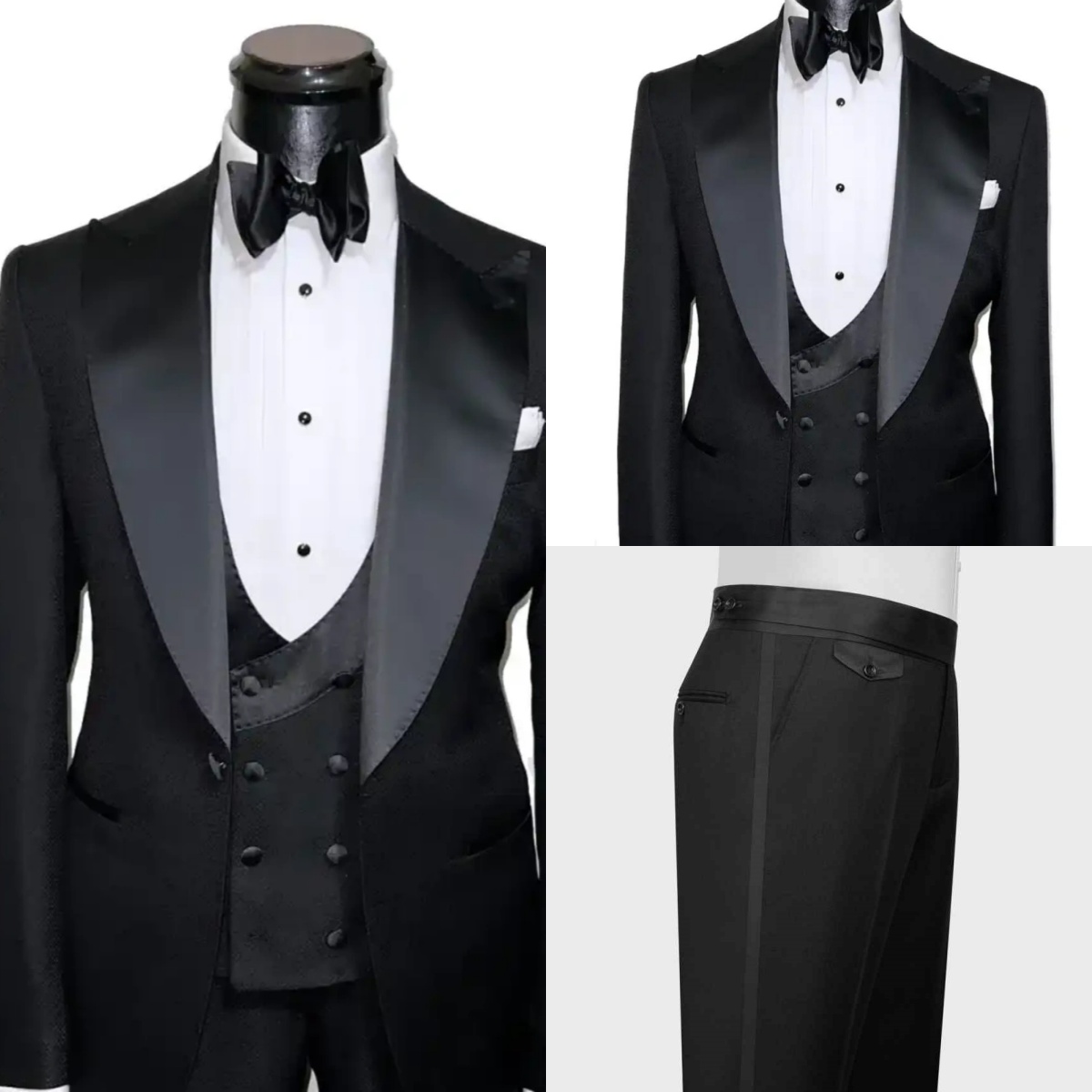Men'S Formal Evening Wear - Formelle Hochzeits-Smokings mit spitzem Revers, 3-teilig,