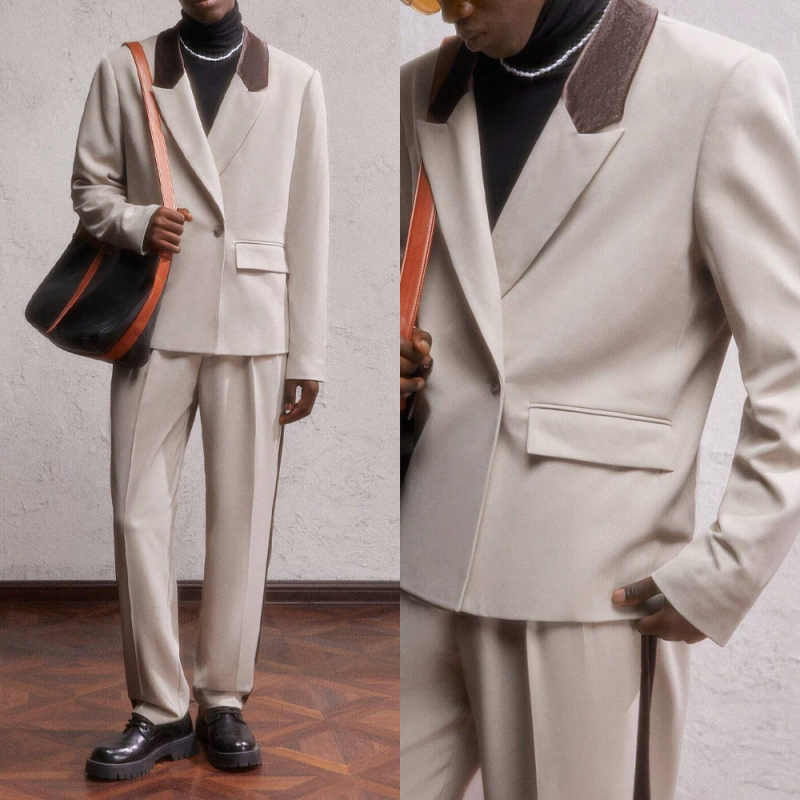 Men'S Formal Wear In Winter - Schlichter Herrenanzug 2-teilig Jacke Hose Schalkragen
