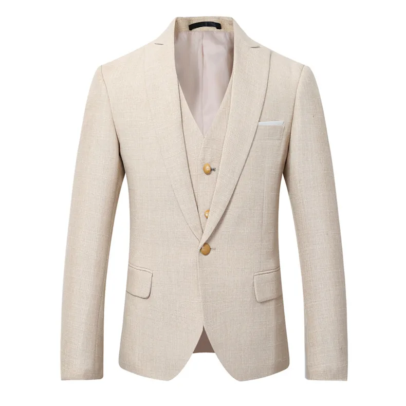 Beige Elfenbein Männer Anzug l – Men Linen Formal Wear Bewertung und Preis