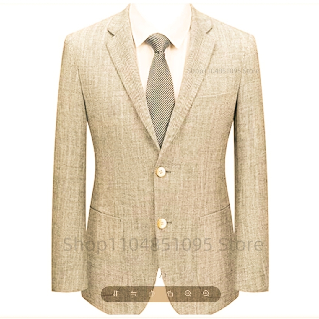 Herren Slim Fit Leinen-Anzugbl – Men Linen Formal Wear Bewertung und Preis