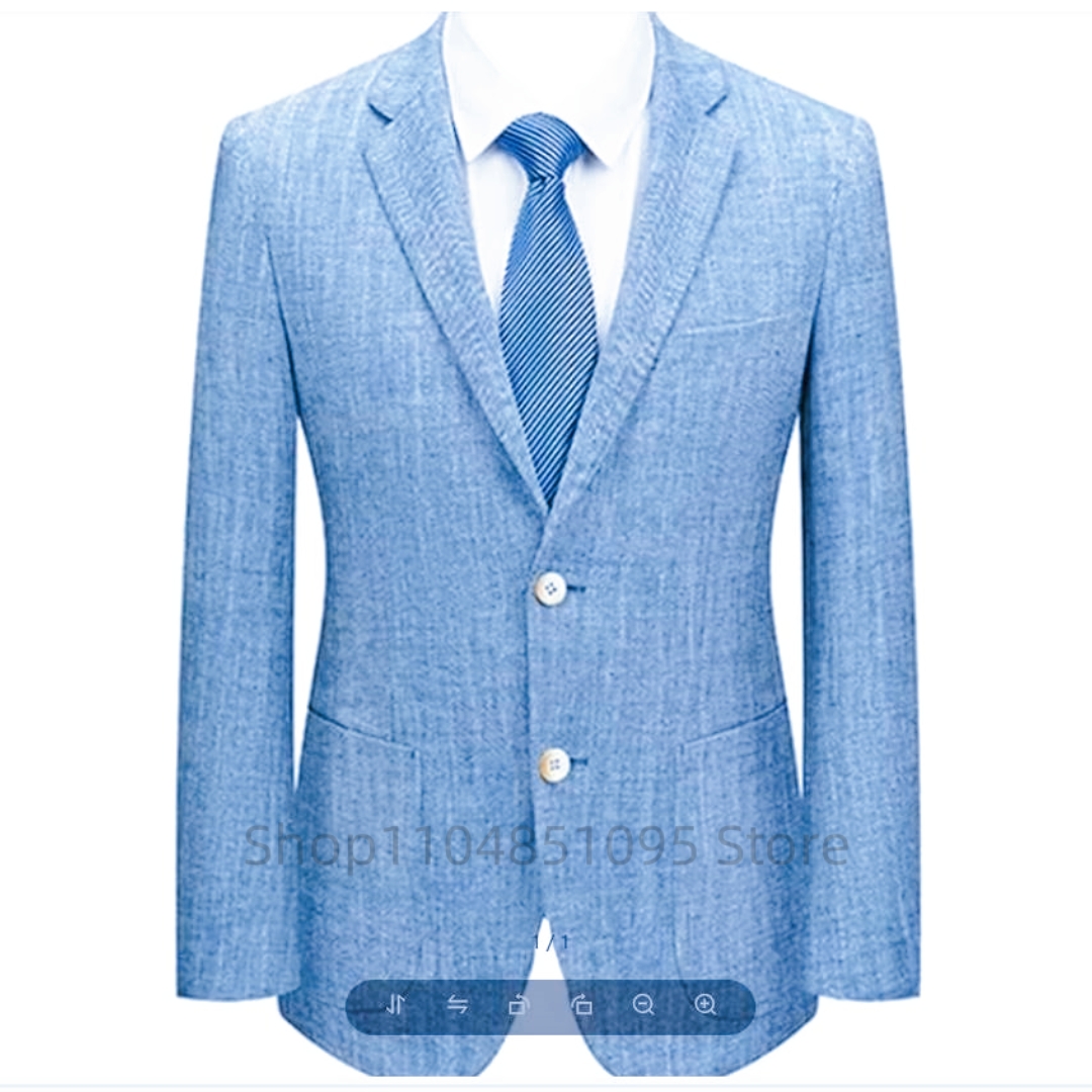 Herren Slim Fit Leinen-Anzugbl – Men Linen Formal Wear Bewertung und Preis